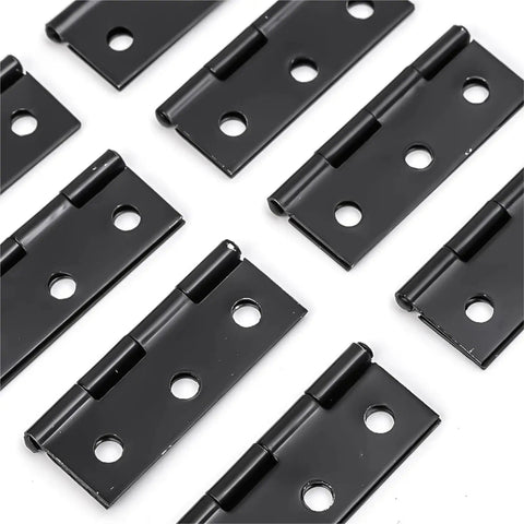 Black Stainless Steel Cabinet And Drawer Butt Hinges With Screws 45mm By 31mm 1mm Plate Flat Folding Hinge Set