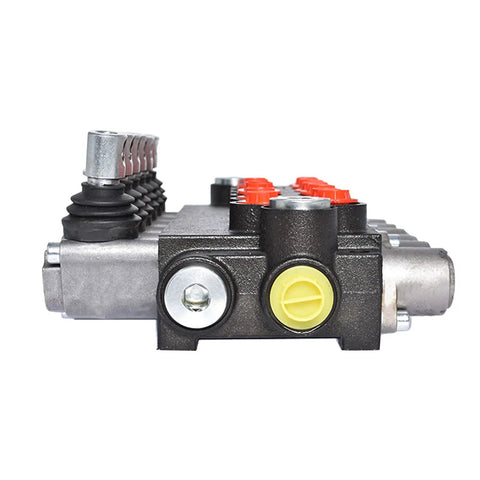 Side view of Six Spool Adjustable Hydraulic Double Acting Monoblock Control Valve For Tractor Loader Built Tough Workhorse 11 GPM 3600 PSI