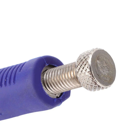 Close-up of adjustable screw pressure on Locking Sheet Metal Clamp 10 Inch With Duckbill Pliers For Auto Repair Carbon Steel Tool.