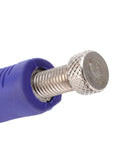 Detail view of adjustable screw on Sturdy 10 Inch Locking Pliers Made From Carbon Steel With Anti Slip Rubber Handles.