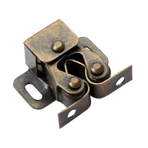 Five Pack Twin Roller Cabinet Door Catches With Screws For Home Furniture, Double Roller Closet Latch Hardware, Easy Install