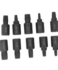 Ultimate 10Pc Broken Screw Extractor Set For Damaged Fasteners With Wide Size Coverage To Remove Worn Stuck Bolts Nuts And Screws Fast Saving Time And hassle On Any Home Repair Project, black steel extractors 1/8 to 13/32 in