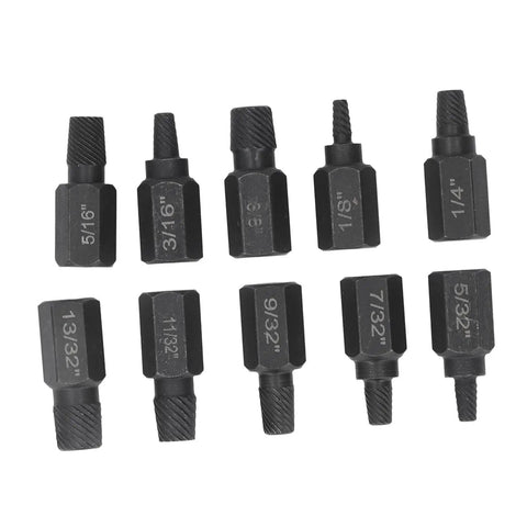 Ultimate 10Pc Broken Screw Extractor Set For Damaged Fasteners With Wide Size Coverage To Remove Worn Stuck Bolts Nuts And Screws Fast Saving Time And hassle On Any Home Repair Project, black steel extractors 1/8 to 13/32 in