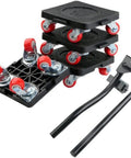 Heavy Duty Furniture Lifter With 4 Sliders And Crowbar 360 Degree Rotation Wheels Mover Dolly 660 lb Load Capacity Set Of 6