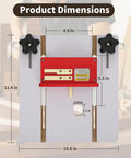 Router Table Box Joint Jig With Brass Indexing Keys Three Sizes 1/4, 3/8, 1/2 on MDF platform showing product dimensions.