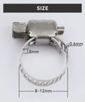Heavy Duty 3/8 Inch Barb To 3/8 Female Npt Brass Fitting Set Rock Solid Plumbing Connectors size dimensions image showing clamp measurements