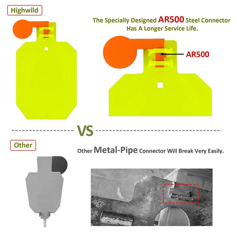 Comparison of AR500 Steel Hostage Target 7 x 12 Inch Three Eighths Inch Armor Reactive Target with neon color