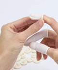 Applying Latex Finger Cots 400 Count Small Disposable Fingertip Gloves Anti Static Flexible Rolled Design for Protection on Fingers