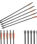 24 Inch Crossbow Release Bolts Set With Decocking System 4 Pack, durable glass wrap, high visibility tips, half moon nock design