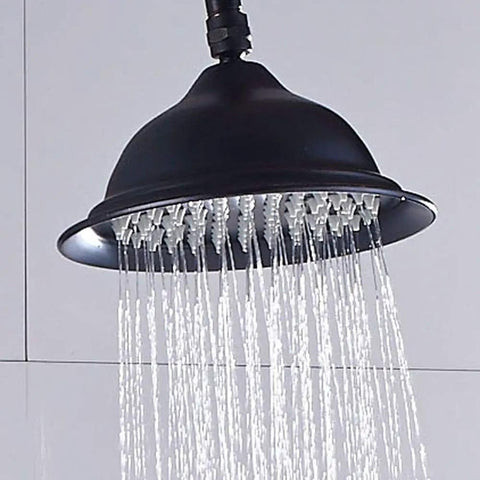 UMJIGF Shower System with Hot and Cold Water Shower Combo Set Multifunction Double Handles Shower Faucet Set with Shower Head close-up view.