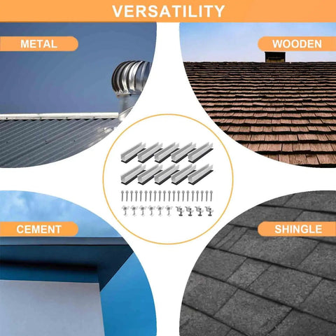 Heavy Duty Solar Panel Mounting Kit With Rails And Clamps For Tin Or Flat Roofs, 4 Panel Row Assembly, versatility on roofs
