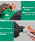 1 Inch Air Impact Wrench Kit Pumping Out 2211 Ft Lbs Beast Mode Torque With Twin Hammer Pneumatic Build showing quick connector and air exhaust features.