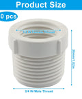 Top Shelf 10 Piece 3/4 Inch Male To 1/2 Inch Female Thread Reducer Bushing PVC Pipe Adapter Connector close-up of connector size and threads.