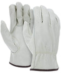 12 Pairs Extra Large Heavy Duty Cowhide Leather Work Gloves For Driving, Warehouse, Gardening And Farming, front view
