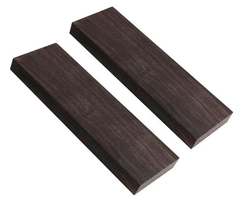 Two Piece Black Ebony Lumber Wood Handle Plate For DIY Tools And Musical Instrument Projects, Three Eighths Inch By One And A Half Inch By Five Inch