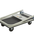 Beefy Folding Platform Truck With 330 Lb Capacity, 29 In Long By 19 In Wide Platform, 4 In Casters, Non Slip Surface, folded handle