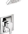 90 Degree Chrome PosiTemp Tub And Shower Trim Kit Without Valve TS2713 with sleek mirror finish, rainshower, and tub spout