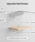 Heavy Duty Metal Shelf Bracket For Slotted Upright Rails 7.9 Inch Length White Finish supports glass and wood shelves