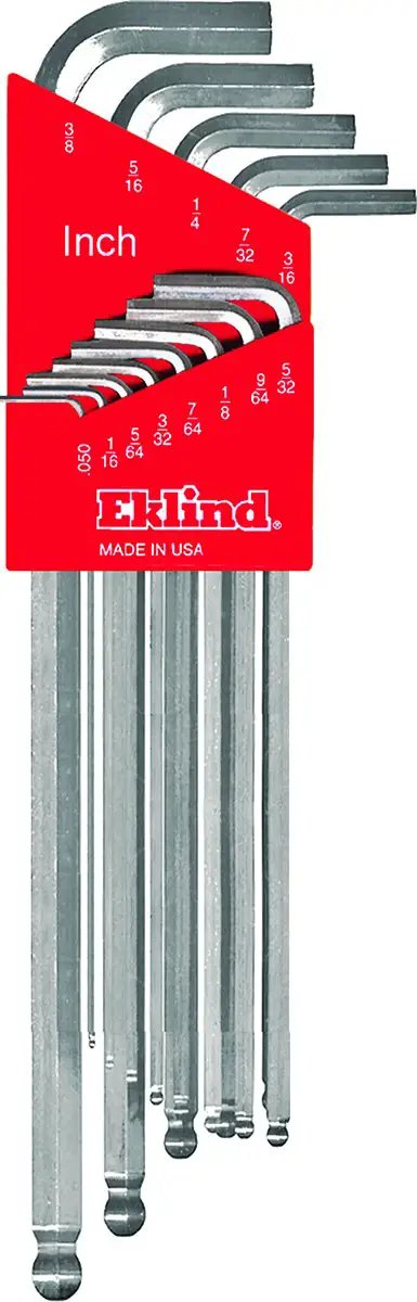 Bright Ball End Hex L Key Allen Wrench Combo Set Extra Long Inch And MM 22 Piece Two Sets Made In USA Pro Grade SAE Metric