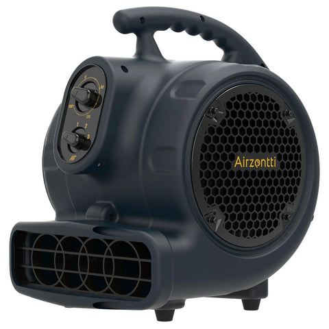 High Velocity 1100 CFM Industrial Air Mover Blower Fan For Rapid Water Damage Drying, dark gray, front and side view, 3 speed, ETL listed