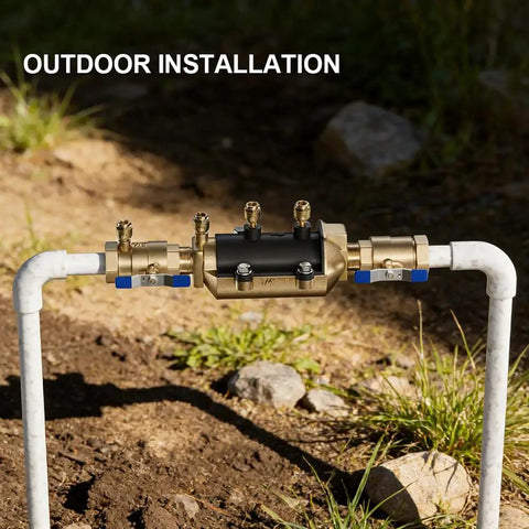 Outdoor installation of Detachable Pressure Vessel Low Maintenance Backflow Preventer With Double Check Valve Assembly