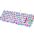 Legit Wired Gaming Keyboard With Hella Smooth Mechanical Feel And Straight Fire RGB Rainbow Backlight, compact design with rainbow effects.
