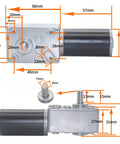 Front view of CHANCS 12V DC motor with worm-gear gearbox and output shaft.