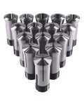15-piece 5C Collet Set in metal for Mill Chuck, sizes 1/8 to 1 inch, arranged in triangle, for milling and precision boring