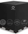 Beast IBC Cover for 275 Gallon Water Tank with Zipper, jet black, 420D Oxford waterproof shell, protects against UV and rain.