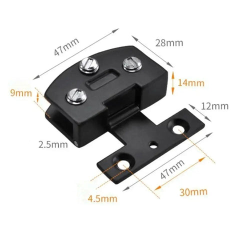 Rotating Concealed Hinges For Glass Doors And Cabinets, Easy Install Cupboard Gate Clamp Kit dimensions view