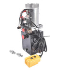 Beefed-Up 4 Quart Hydraulic Power Unit With 12V DC Motor, 1.6-3.0KW, 3200 PSI Output, Double Acting Electric Pump, front view