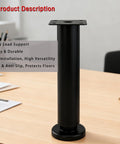 Hella Sturdy 4 Piece Heavy Duty Adjustable Furniture Legs For Wobbly Sofas And Beds 7 To 12 Inch, black metal leg with sturdy base.