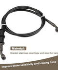 Universal 120cm Braided Steel Motorcycle Hydraulic Line Clutch Oil Pipe Black PVC Fuel Hose Replacement for Pit Dirt ATV Motocross