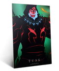 Badass Solo Leveling Metal Poster Featuring Tusk Design With Hot Anime Wall Art crafted from sturdy rustproof steel, 12.6 x 17.7 inch.