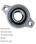 Kickin Solid Four Pack Zinc Alloy Pillow Block Flange Bearing Housing Units With 17MM Bore Diameter Designed For Heavy Duty Industrial Machinery And Gear Application Needs Ensuring Reliable High Speed Performance Without Fail Or Down Time Ever Again. 17mm zinc alloy flange bearing housing, KFL003