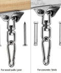 Heavy Duty Hammock Hanging Kit With 360 Degree Rotate Hooks, 1000 Lb Capacity, Easy Install With Bolts, Screws And Snap Hooks