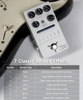 Stereo Reverb Pedal For Guitar With Seven Presets And Classic Effects Featuring Metal Chassis and Reverb Descriptions