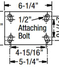 Technical drawing of attachment dimensions for No More Scraped Floors With This Smooth Rollin 10 Inch Swivel Plate Caster.