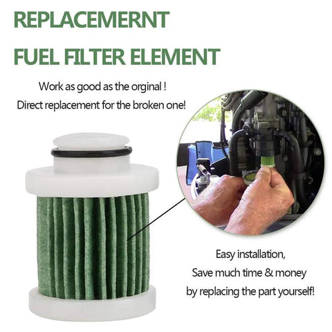 2 Pack Primary Fuel Filter Element For Yamaha Outboard F40A F50 T50 F60 T60 F70 F90 F115 Compatible 2004 To 2024 Cheaper Than Dealer ABS Shell Multi Layer Filter Paper High Filtration Precision shown with installation on engine