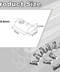 Diagram and photo of Roll In Spring Loaded T Nuts M3 X 0.5mm 100 Pack Carbon Steel Nickel Plated For 20x20 Aluminum Extrusions