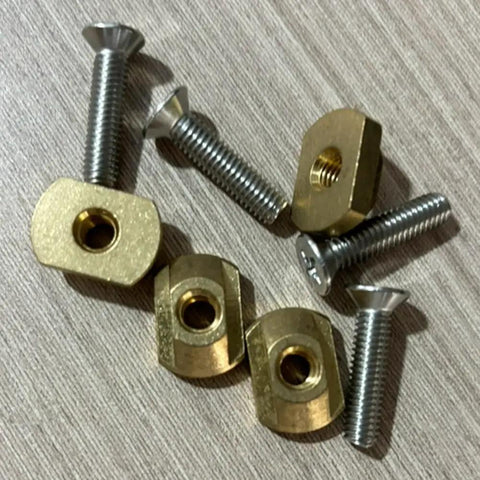 4 Pack M8 Brass T Nuts For Hydrofoil Mounting On Surfboards Universal Track Fit Outdoor Surfing Gear Gold Finish Easy Install And Replacement Hardware Durable Copper Alloy Mounting Nuts For All Hydrofoil Tracks