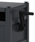 Crank handle of Hose Hideaway Storage Reel Box In Cyberspace Grey For Outdoor Use Durable Resin Tangle Free Container