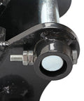 Close-up of a metal Quick Change Hitch Attachment for Mini Excavators Up To 3 Tons, showing bolt and pin detail.