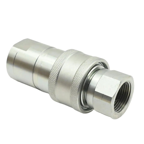 Front view of Heavy Duty 1 Inch ISO 5675 Hydraulic Quick Connect Coupler Set With Pioneer Style 1 Inch NPT Thread.