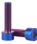 Premium Titanium M8x16 M8x20 M8x25 M8x30 Allen Socket Head Bolts Burnt Blue Finish 4 Pack 6Al4V Grade 5 Titanium Alloy