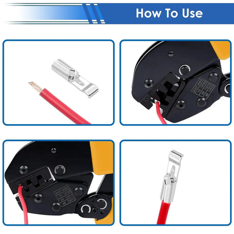 Step-by-step use of 70 Pcs 15 Amp 30 Amp 45 Amp Quick Disconnect Power Connectors Kit with PVC covers for safe connections.
