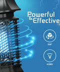 Close-up of Electric Bug Zapper With Blue Violet Light For Indoor Outdoor Mosquito Control All Weather IPX4 Waterproof Durable ABS Shell