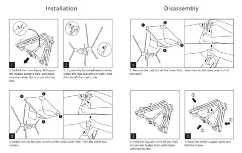 Assembly instructions for Ultralight Folding Camping Chair For Backpacking And Hiking, Compact Portable Aluminum 7075 Frame