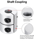 Aluminum Shaft Coupling 11mm To 11mm ID, 30mm Length Rigid Shaft Coupler Connector For Motors, 3D Printer DIY Robots, CNC Machine Tools, High Torque Transmission Tough As Nails; aluminum alloy close-up