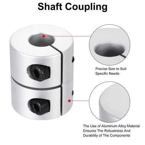 Aluminum Shaft Coupling 11mm To 11mm ID, 30mm Length Rigid Shaft Coupler Connector For Motors, 3D Printer DIY Robots, CNC Machine Tools, High Torque Transmission Tough As Nails; aluminum alloy close-up